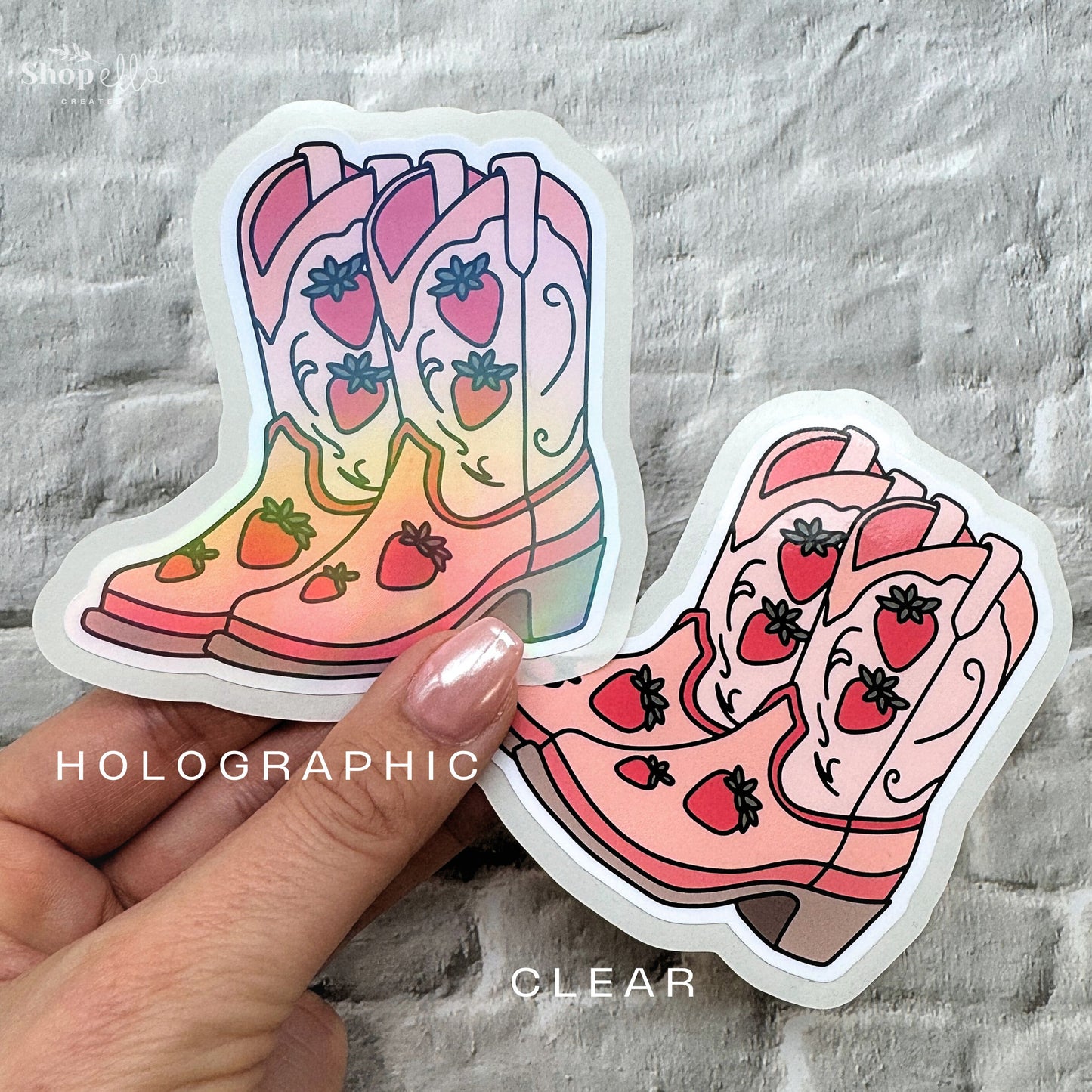 Strawberry Boots Sticker