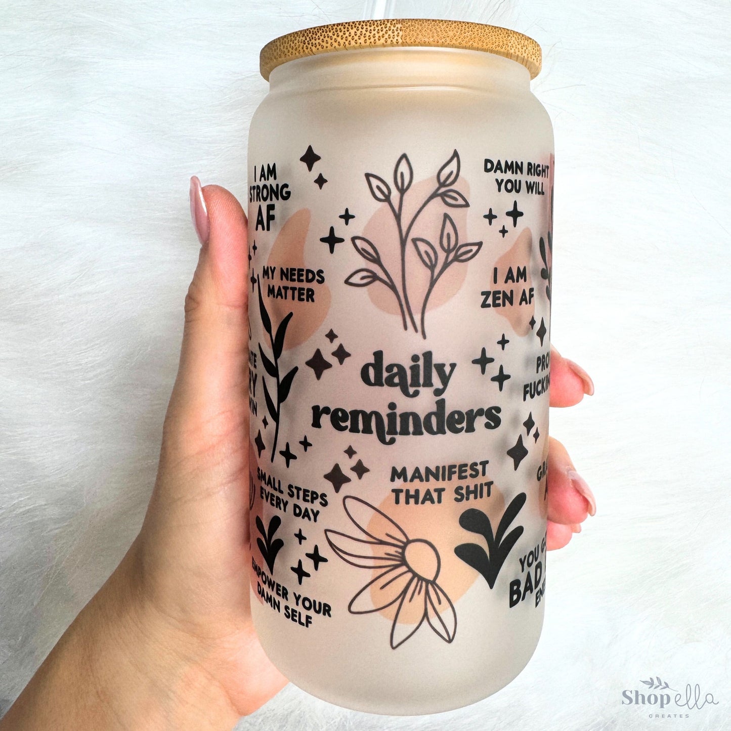Vulgar Daily Reminders Glass Cup 16oz