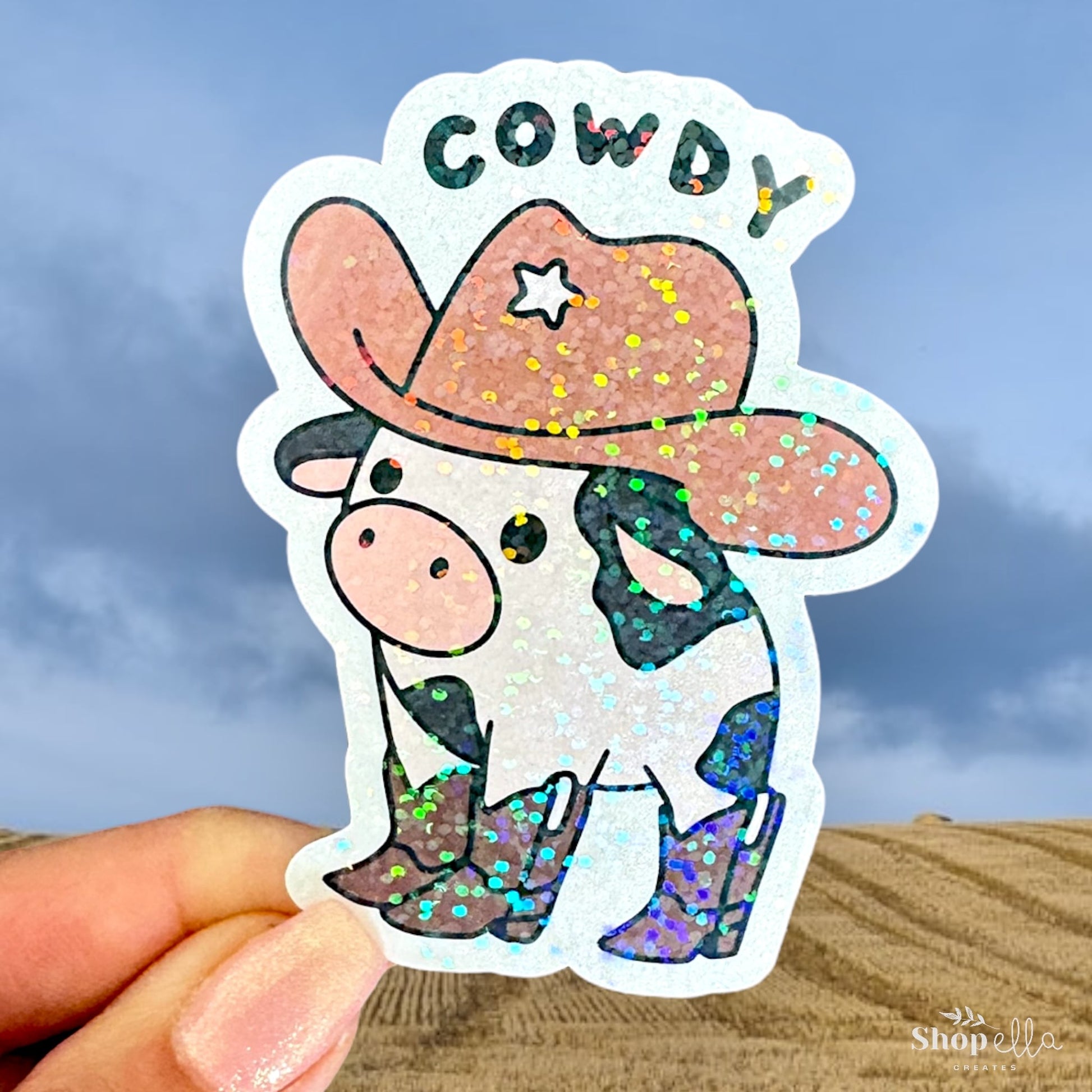cowdy stickers holographic