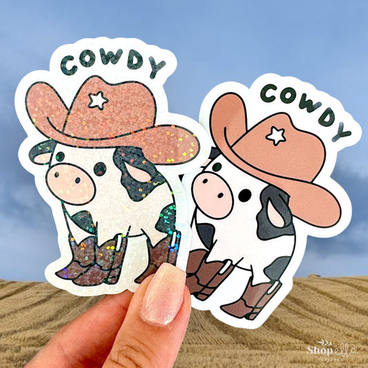 cowdy stickers matte or holographic
